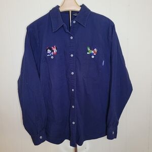 90s Mickey Unlimited Cotton Long Sleeve Button Up Shirt
